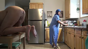 Arab Maid Cleans Kitchen And Asshole Of Her British Boss