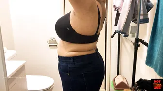 Curvy Housewife changing dress - striptease in bra and panty