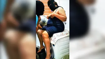Beautiful hijab busty Stepmom let her son cum inside pussy